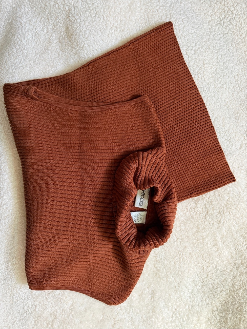 Chico's Ribbed Turtleneck Sweater in Burnt Orange